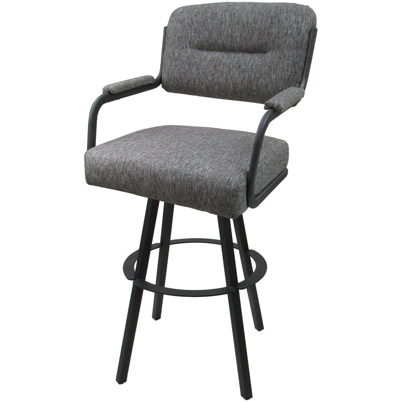 Tabouret pivotant rembourré Cessna, Gris, Gris, Counter Stool (26" Seat Height)