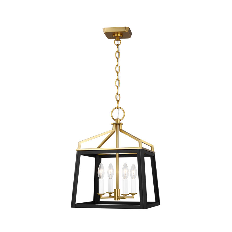 Carlow 4 - Light Chandelier, Midnight Black, 18.375" H x 13.5" W x 13.5" D