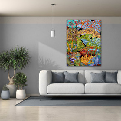 'Collage Reptiles Vertical' by Tim Jeffs Canvas Wall Art