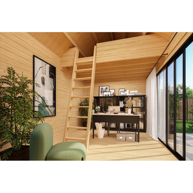 Lasita Murano 2 - 13.5 x 10 Ft. Premium Log Cabin With Aluminium Double Glazed Doors And Windows (44mm)