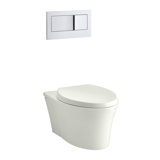 Veil® One-Piece Elongated Dual-Flush Wall-Hung Toilet with Reveal Quiet-Close Seat and 2"X6" In-Wall Tank and Carrier System