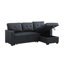 Canapé modulaire en similicuir noir avec fonction de rangement et de canapé