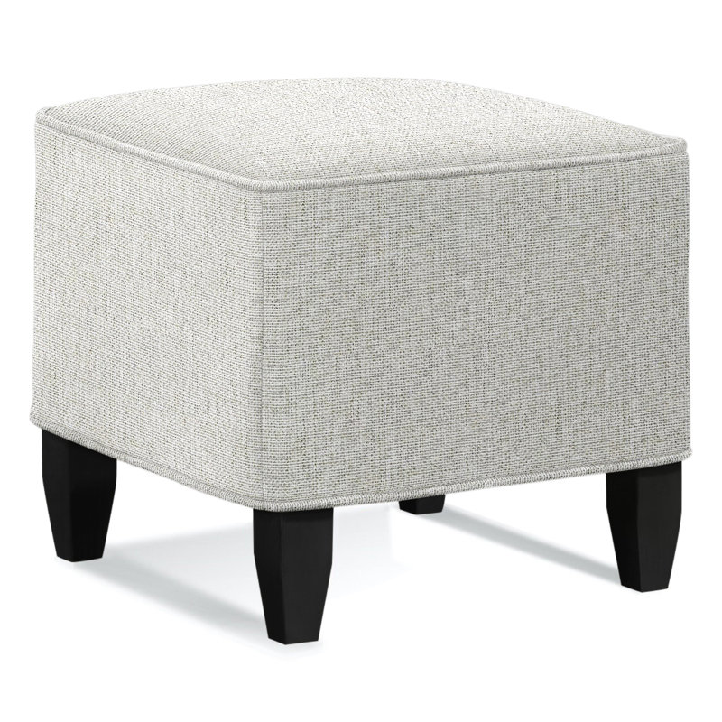 Brooklyn Square Ottoman, Brown Geometric, 0456-33, Antique Black