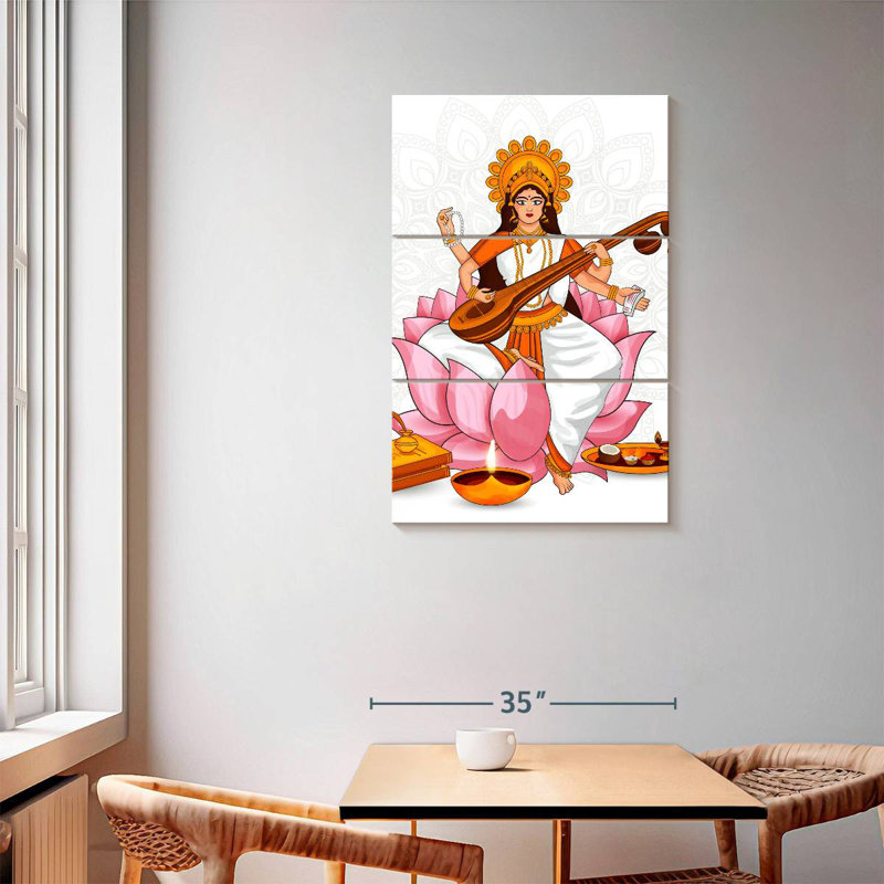 Déesse Adella Saraswati, H 57 po x l 36 po