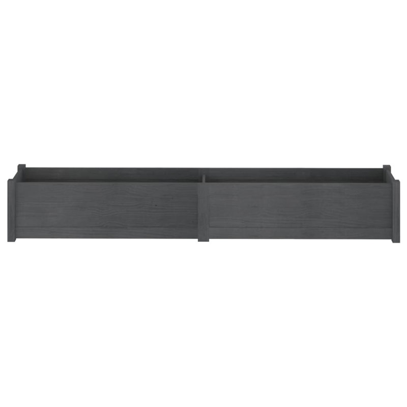Wood Pot Planter, 27.6" H x 78.7" W x 19.7" D, Gray