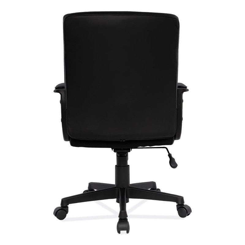 Sleek Executive Black Leather Manager Chair with Adjustable Height