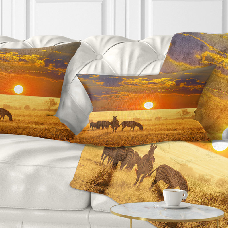 Coussin lombaire à coucher de zèbres animal group of