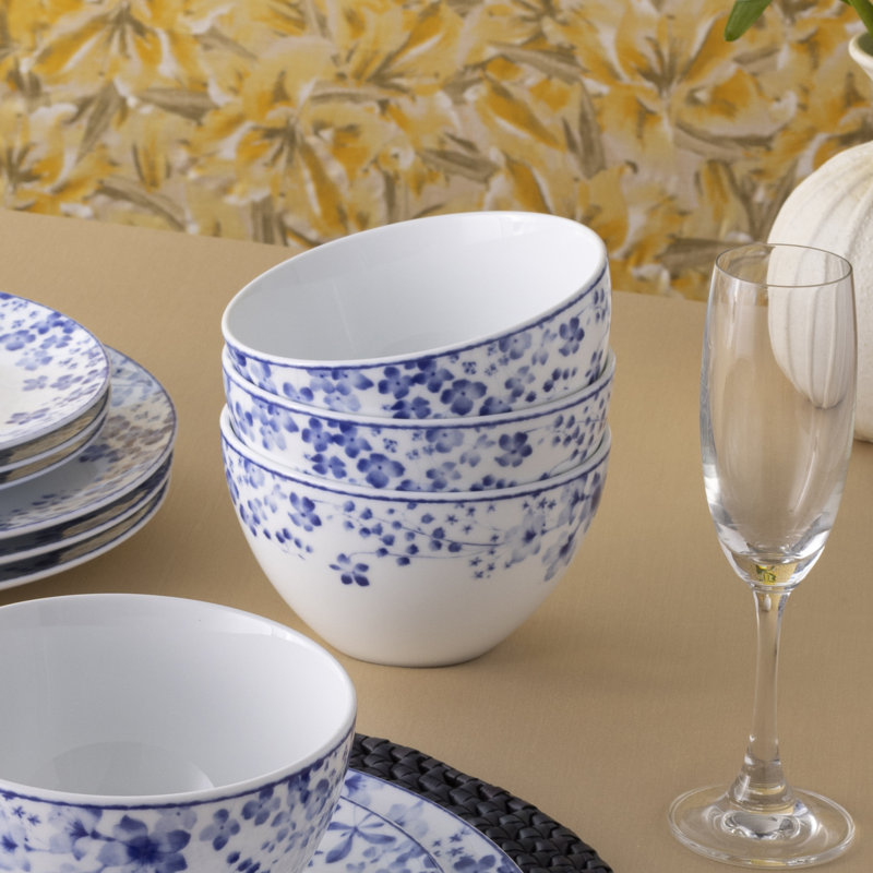 Noritake Bloomington Road 12-Piece Dinnerware Set, Service for 4, Blue