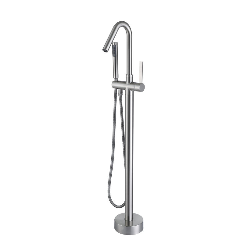 Robinet de baignoire autoportant avec douche à main et fabrication robuste avec une finition attrayante