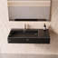 Ensemble de lavabo de salle de bain mural moderne à surface solide avec miroir à DEL 36 "Juniper-82220407