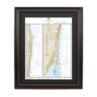 Jupiter Inlet To Fowey Rocks | Nautical Chart | Framed Print