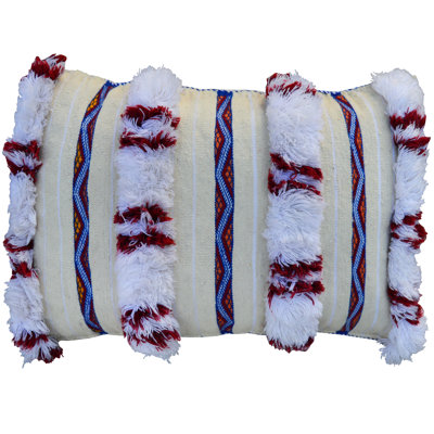 Coussin lombaire en laine rayé
