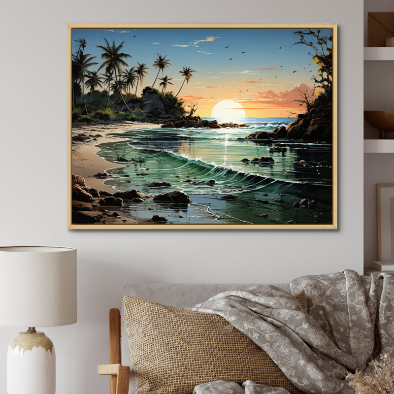 Dominicain au clair de lune II - reproduction sur toile, H 12 po x l 20 po x P 1 po, Cadre naturel flottant