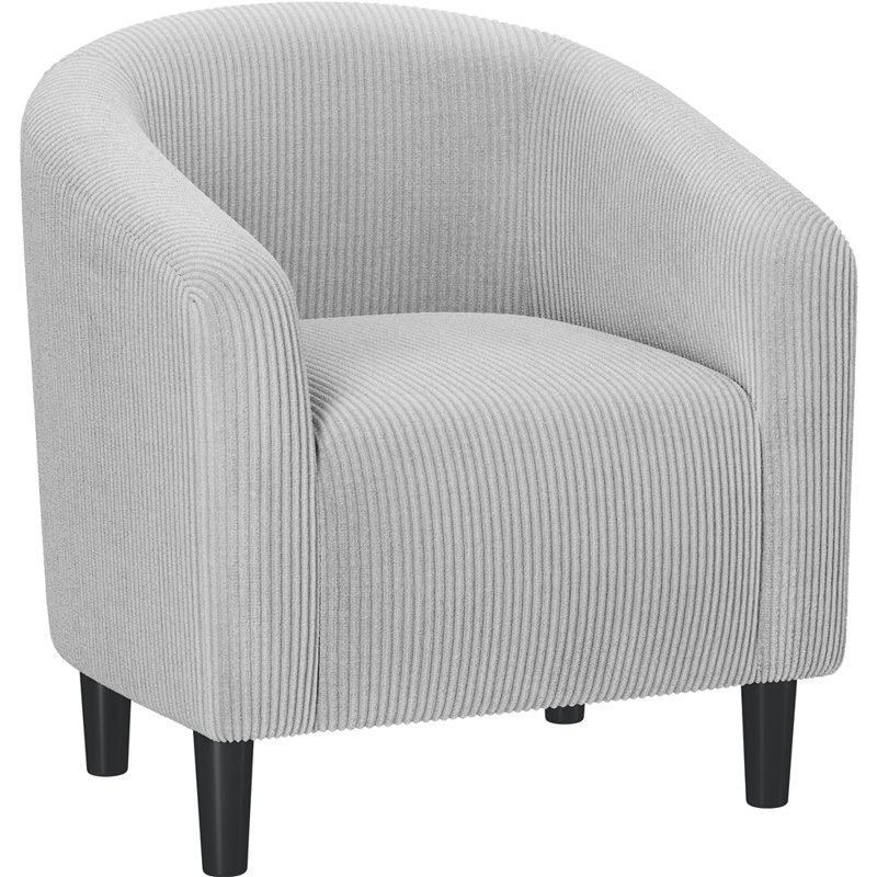 Upholstered Accent Chair Fabric Club Chair, Light Gray