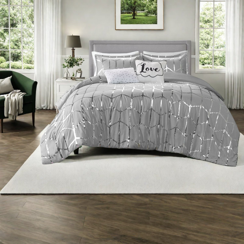 Ensembles de literie en microfibre douce simple simple TG, style maison métallique moderne
