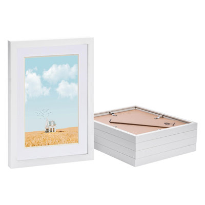 Photo Frames with A5 Mount - A4 (8" x 12") - White/White