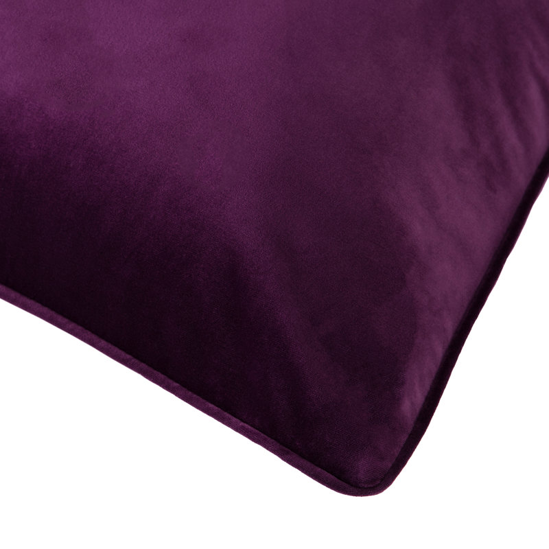 Chanasya Holland Velvet Solid Color Velvet Decorative Throw Pillow Cover, Plum, 20" x 20"