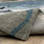 Roblyn Hand-made Wool Abstract Waves Blue/ Teal Area Rug-2130655576
