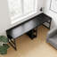 Bureau d'ordinateur noir en MDF rectangulaire convenant à la maison ou au petit bureau