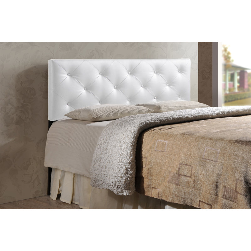 Tête de lit à panneau tapissier Erietta, Double, Blanc