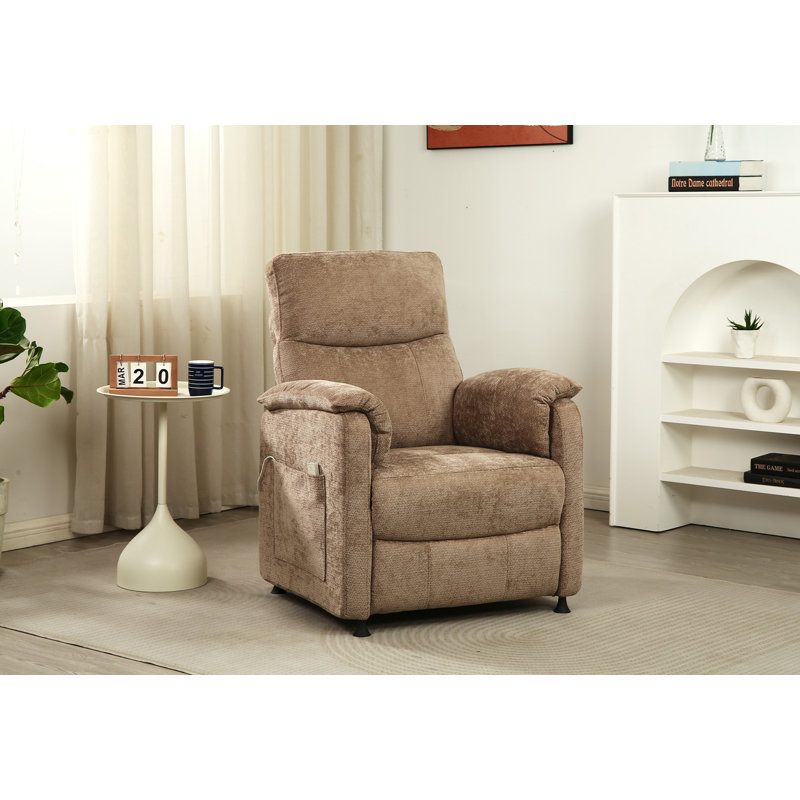 Electric Nursery Recliner Chair with Remote Control, Blue Power Recliner Chairs with Side Pockets. Small RecinerChairs for Adults, Mini Reclining Chair for Bedroom Living Room (Grey)