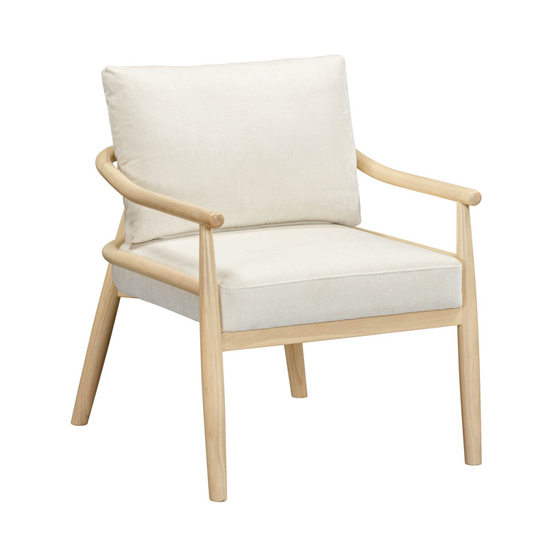 Fauteuil d'appoint en velours, Chenille crème