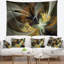 Tapisserie floral symétrique doré-28487038