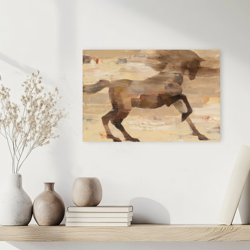 Impression sur toile, "Stepping High Traditional Horse Wildlife", 12" H x 18" W
