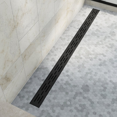 Dreamline Alliance 48 in. Linear Grate Shower Drain, Matte Black