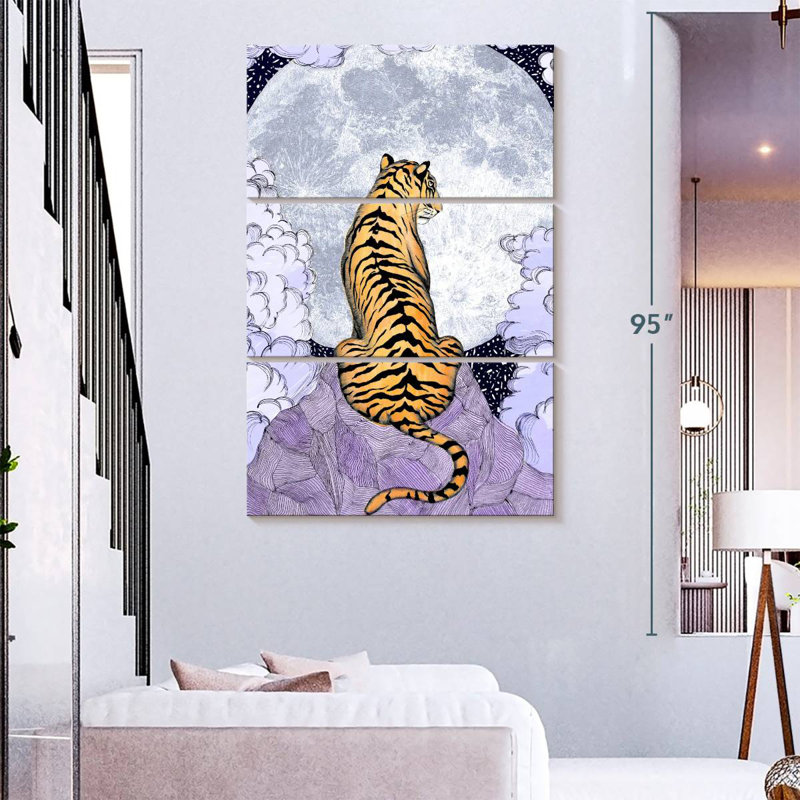 Brampt Tiger Moon I, 74" H x 48" W