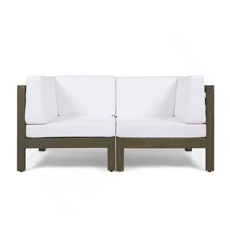 Oana 2-piece Love Seat Set, White, Gray, White