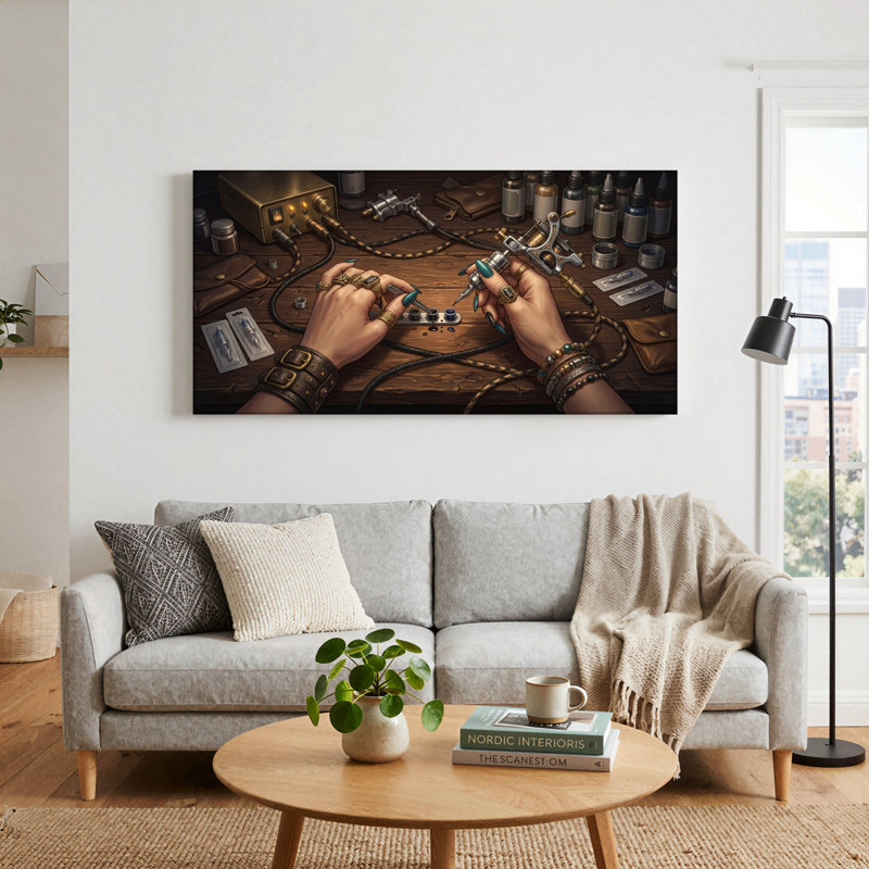 Steampunk atelier, reproduction d'art sur toile, ensemble de 1, L 46 po x H 24 po, Wrapped Canvas