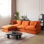 Canapé modulaire rembourré en tissu de velours côtelé 4 pièces avec repose-pieds Fairford-2073417371
