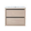 Meuble-lavabo 24 po avec 2 tiroirs à fermeture douce, lavabo en céramique blanche