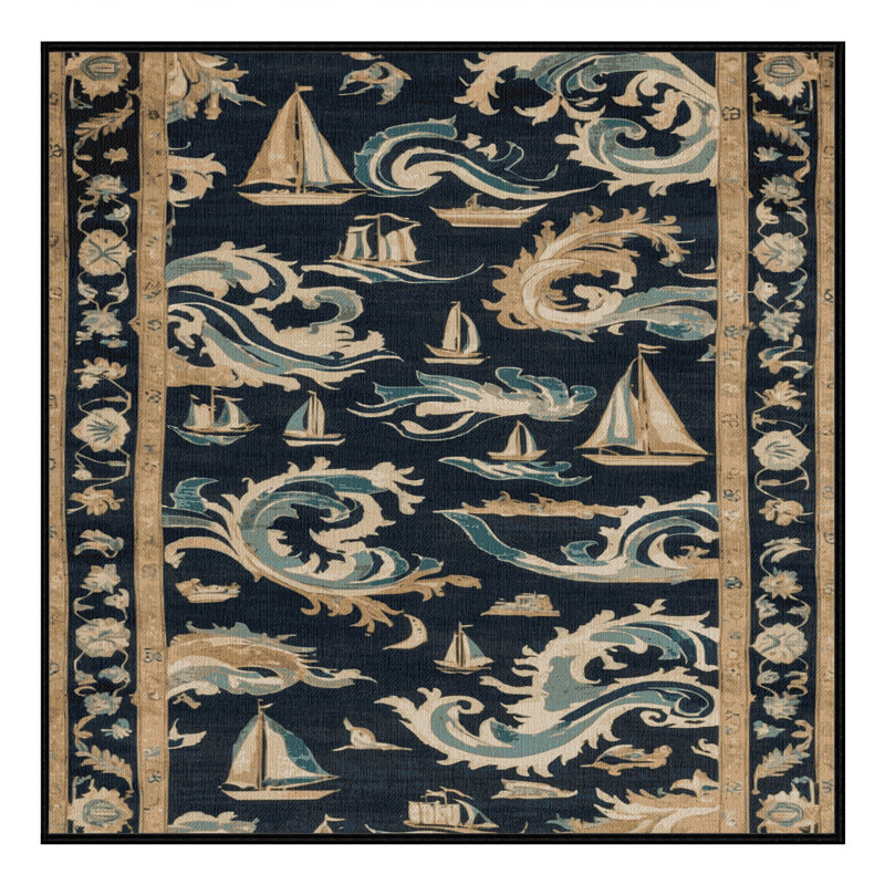 Tapis persan gris lavable à la machine, Carré 5 pi