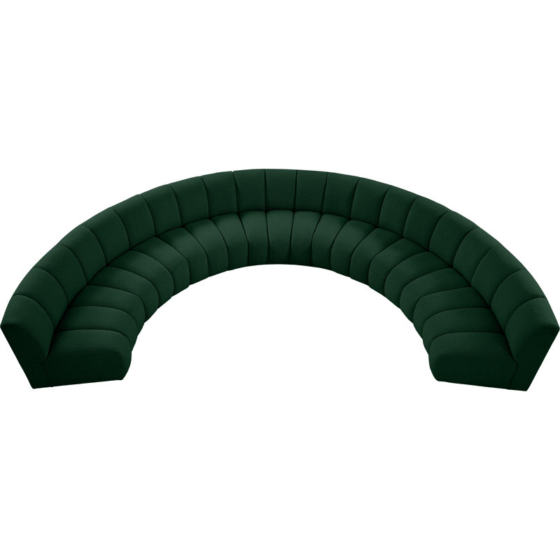 Canapé modulaire de coin Infinity de 183 po de largeur Infinity, Tissu bouclé vert