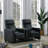 Nseluka Black Upholstered Home Theater Storage Wedge Console