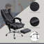 Black Microfiber Office Chair, High Back Computer Chair, With 6 Point Massage, Heat, Adjustable Height And Retractable Footrest