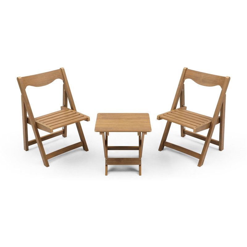 Hips Material Patio Bistro With 2 Chairs And Rectangular Table, Finish For Balcony Outdoor Comprised Of Use