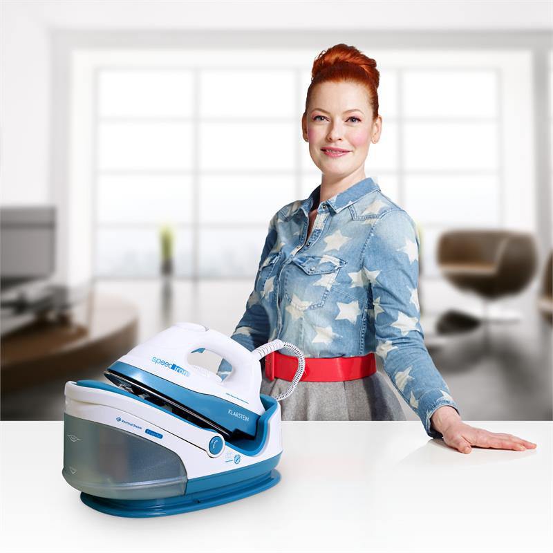 Klarstein 2400W Garment Steamer, White and red
