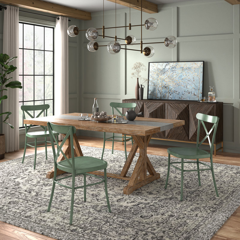 Ensemble de table de salle à manger Cann Rustic, Vert