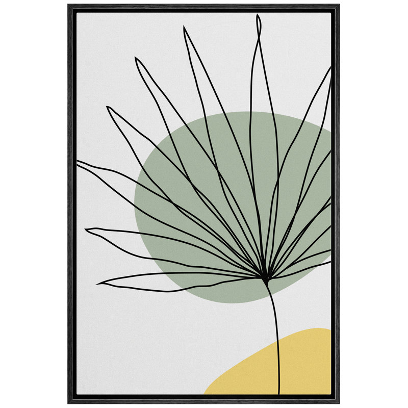 «Minimal Botanical Floater Frame», impression sur toile, H 24 po x l 16 po x P 1,5 po, Cadre noir