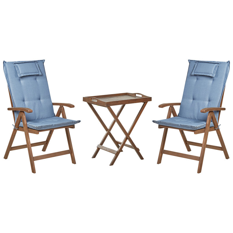 Copeland 2 - Person Garden Lounge Set with Cushions, Blue