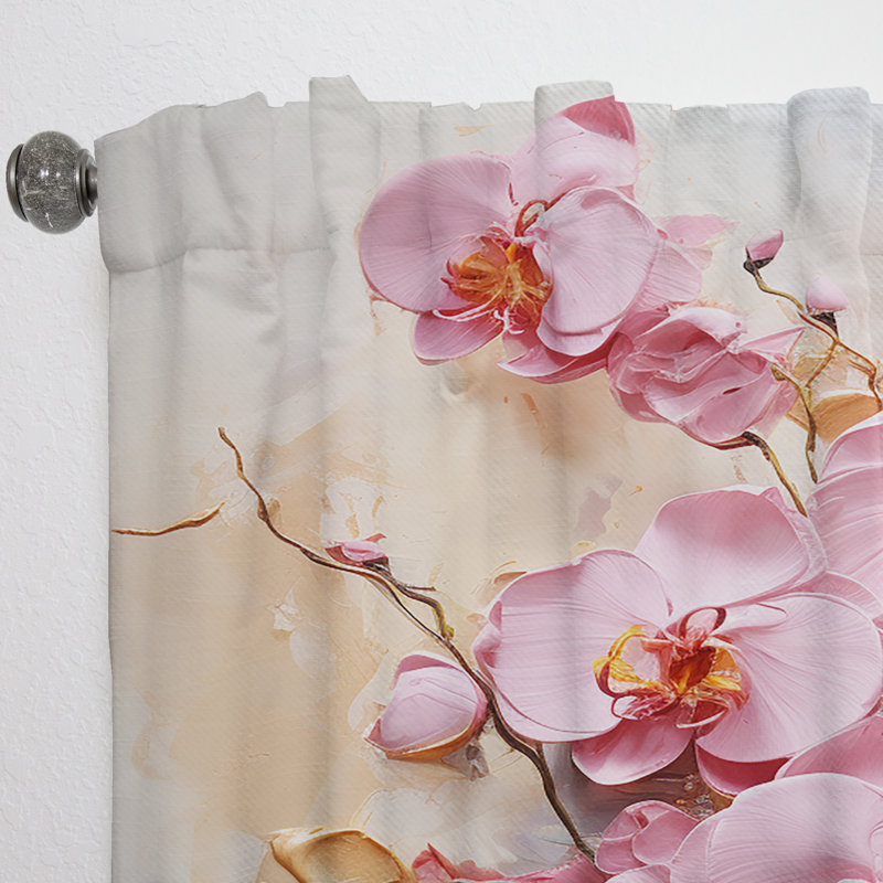 Orchid Elegance Dream I - Rideau orchidée - Rideau floral obscurcissant - 1 panneau, L 52 po x L 95 po