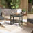 Outsunny Shower Bench, HDPE Shower Stool with Handle, Storage Shelf for Indoor Outdoor