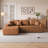 Compression Sectionals, Faux Leather L Shaped Modern Sofa for Home
