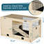 Cage à lapin naine spacieuse avec plateau en plastique, construction en bois, fuite, entrées multiples, assemblage sans effort pour animaux de compagnie, étapes faciles