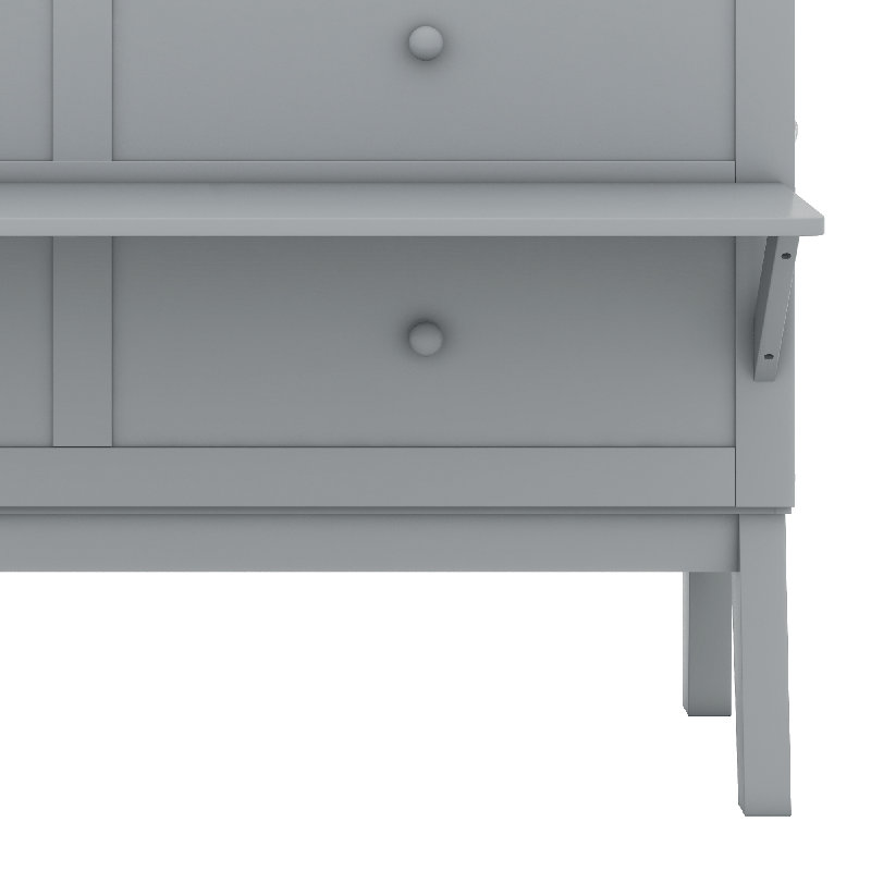 Lit escamotable avec port USB, Gris