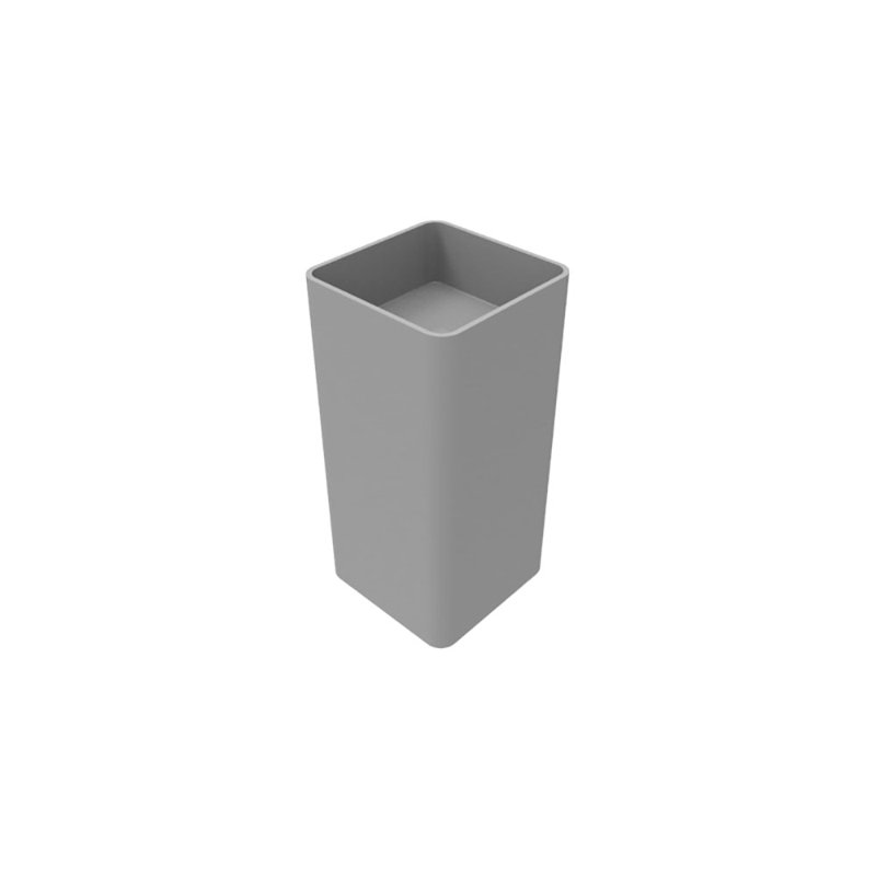 Badeloft Square Stone Resin Freestanding Pedestal Bathroom Sink SB-01-MGRY in Matte Gray, Matte Gray