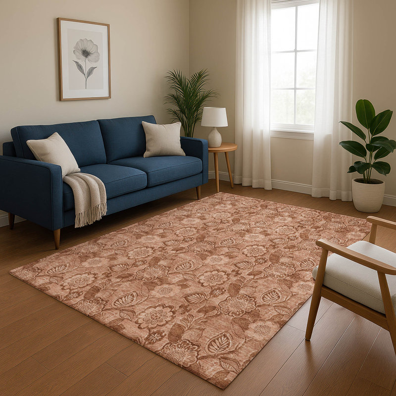 Tapis floral lavable à la machine Premium AMF1939, Rectangulaire 8 pi x 10 pi
